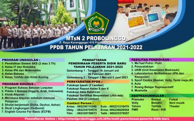 Brosur PPDB Online MTs Negeri 2 Pribolinggo